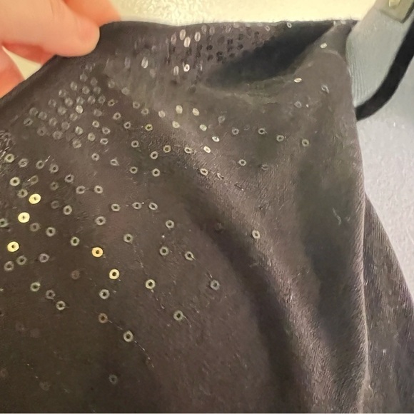 DKNY Sequin Collar Open Front Cardigan Black - Picture 6 of 14